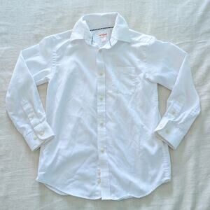 Cat & Jack Boys White Long Sleeve Button Up Dress Shirt size Small 6/7